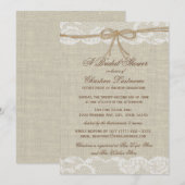 Country Rustic en kant bruiloft Vrijgezellenfeest Kaart (Voorkant / Achterkant)