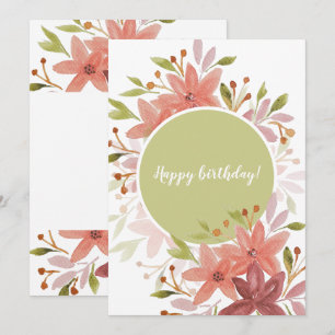 Country Rustic Floral Terracotta Blush Kaart