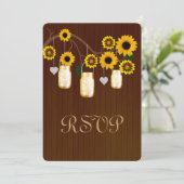 Country Rustic Gele Mason-potjes antwoordkaart Kaart (Staand voorkant)