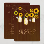 Country Rustic Gele Trouwkaart Antwoordkaart Kaart (Voorkant / Achterkant)