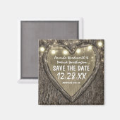 Country Rustic Gesneden Eiken Boom Save the Date Magneet (Voorkant / Achterkant)