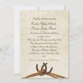 Country Rustic Hoefijzers bruiloft Kaart (Voorkant)