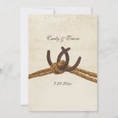 Country Rustic Hoefijzers bruiloft Kaart (Achterkant)