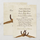 Country Rustic Hoefijzers bruiloft Kaart (Voorkant / Achterkant)