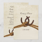 Country Rustic Hoefijzers bruiloft Kaart (Voorkant / Achterkant)