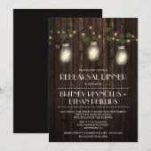 Country Rustic Lights Repetitie Diner Uitnodiginge Kaart (Voorkant / Achterkant)