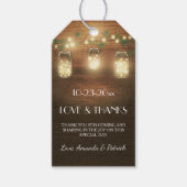 Country Rustic Mason Jar Bruiloft Dank u Labels Cadeaulabel (Voorkant)