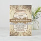 Country Rustic Mason Jar Engagement Party Kaart (Staand voorkant)