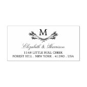 Country Rustic Monogram Branch Retouradres Zelfinktende Stempel (Design)