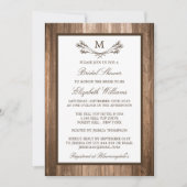 Country Rustic Monogram Branch Wood Vrijgezellenfe Kaart (Voorkant)