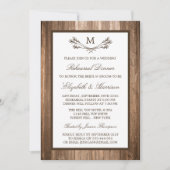 Country Rustic Monogram Tak Repetitie Diner Kaart (Voorkant)