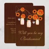 Country Rustic Oranje Inmaakpotten Bruidsmeisje Ka Kaart (Voorkant / Achterkant)