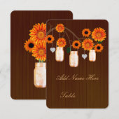 Country Rustic Oranje Muurpot Kaartje voor Tafelpl Kaart (Voorkant / Achterkant)