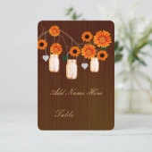 Country Rustic Oranje Muurpot Kaartje voor Tafelpl Kaart (Staand voorkant)