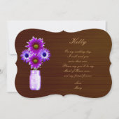 Country Rustic Paarse Metselwerkpotjushouderkaart  Kaart (Voorkant)