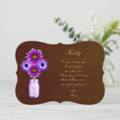 Country Rustic Paarse Metselwerkpotjushouderkaart  Kaart (Staand voorkant)