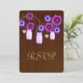 Country Rustic Paarse Metselwerkpotten Reactiekaar Kaart (Staand voorkant)