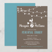 Country Rustic Rooster Repetitie Diner Uitnodiging (Voorkant / Achterkant)