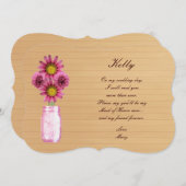 Country Rustic Roze Metselaars Pot Eerejuffrouw Ka Kaart (Voorkant / Achterkant)