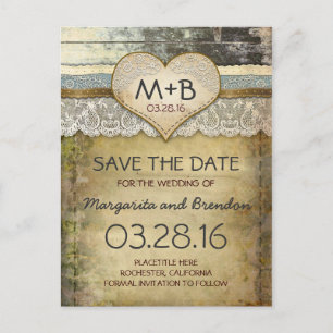 Country Rustic Save the Date briefkaarten