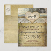 Country Rustic Save the Date briefkaarten (Voorkant / Achterkant)