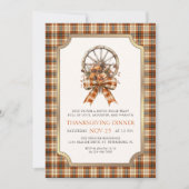 Country Rustic Thanksgiving Dinner Invitation Kaart (Voorkant)
