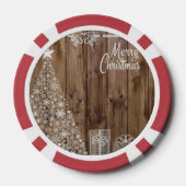 Country Rustic Vrolijk Kerstmis Sneeuwvlok Spel Poker Chips (Achterkant)