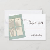 Country Rustic Window Pane Wedding RSVP Kaartje (Voorkant)