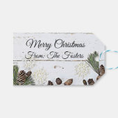Country Rustic Wood and Pine Cones Gift Label Cadeaulabel (Voorkant (Horizontaal))