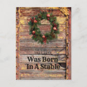 Country Rustic Wood Christmas Kaart Christelijk Th (Voorkant)