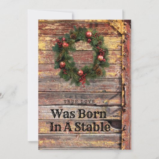 Country Rustic Wood Christmas Kaart Christelijk Th (Voorkant)