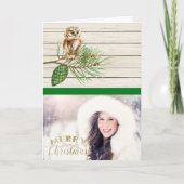 Country Rustic Wood Kaart met kerstfoto's (Voorkant)