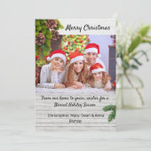 Country Rustic Wood Kaart met kerstfoto's (Staand voorkant)