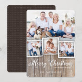 Country Rustic Wood Merry-kerstfotokaart Feestdagenkaart (Voorkant / Achterkant)