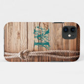 Country Rustic Wood Rope Monogram IPHONE 5 Hoesje (Achterkant (horizontaal))