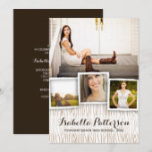 Country Rustic Woodgrain Afstuderen Kaart (Voorkant / Achterkant)