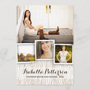 Country Rustic Woodgrain Afstuderen Kaart