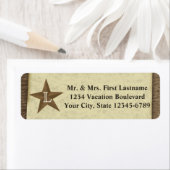 Country Rustiek Antiek Star Monogram Etiket (Insitu)