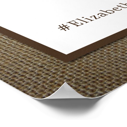 Country Rustiek Hoefijzer op Burlap Bruiloft Welko Poster (Hoek)