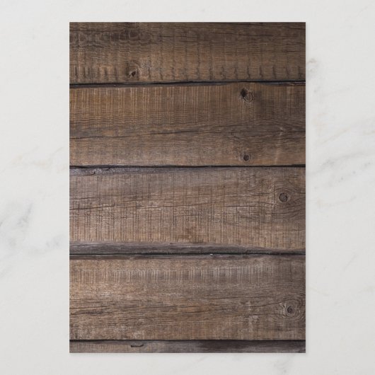 country rustiek hout de nacht voor bruiloft menu (Achterkant)