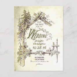 Country rustiek save the date briefkaarten
