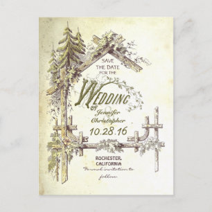 Country rustiek save the date briefkaarten