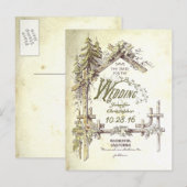 Country rustiek save the date briefkaarten (Voorkant / Achterkant)