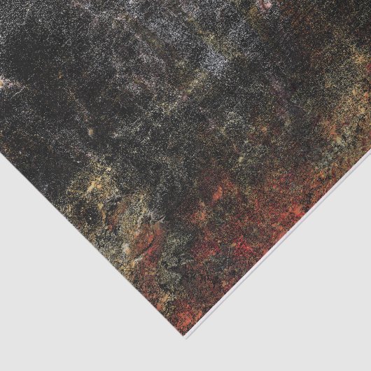 Country Rustiek Zwart Sinaasappel Grunge  Textuur Tissuepapier (Detail)