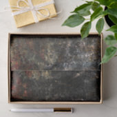 Country Rustiek Zwart Sinaasappel Grunge  Textuur Tissuepapier (Geschenk)