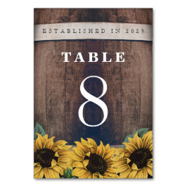 Country Rustieke Barrel  Zonnebloem Bruiloft Kaart