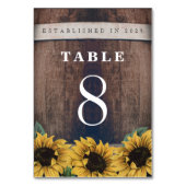 Country Rustieke Barrel  Zonnebloem Bruiloft Kaart (Achterkant)