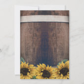 Country Rustieke Barrel  Zonnebloem Bruiloft Kaart (Achterkant)