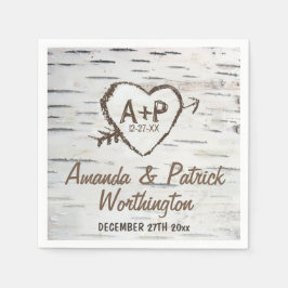 Country Rustieke Berken Boomschors Trouwservetten Servet