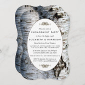 Country Rustieke Berkenboom Verloving Douche Kaart (Voorkant / Achterkant)